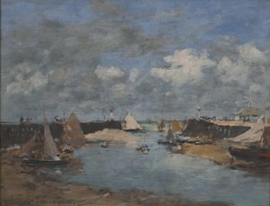 Trouville havn av Eugene Louis Boudin