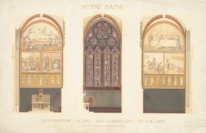 Plan for renovering av et kapell i kirkeskipet til katedralen i Notre Dame, Paris, 1843. av Eugène Viollet le Duc
