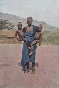 Dahomean bærer sine to tvillinger av European Photographer