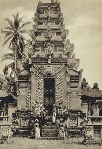 Nederlandsk India, Temple, Bali (s/hvitt bilde) av European Photographer