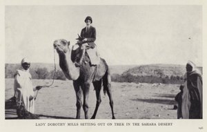Lady Dorothy Mills legger ut på vandring i Sahara-ørkenen (s/hv-bilde) av European Photographer