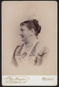 Portrett, siste dronning av Sachsen, tidligere prinsesse Carol av Sverige (s/hv-bilde) av European Photographer