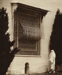 Sidi-Bou-Said, Harem-vindu (s/hvitt-bilde) av European Photographer
