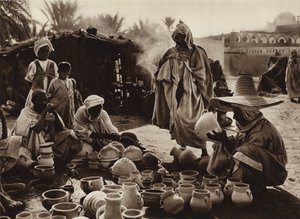 Touggourt Oasis, Pot Market (s/hvitt bilde) av European Photographer