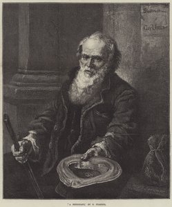 A Mendicant (gravering) av European School