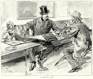 Ein Pariser Café (Gravur) von European School