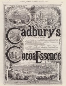 Annonse for Cadbury's Cocoa Essence (gravering) av European School