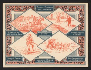 Annonse for en leverandør av utendørsklær (farge litho) av European School