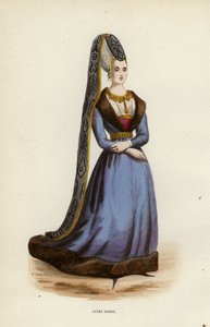Agnes Sorel (farget gravering) av European School