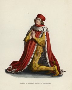 Albrecht III, Achilles, kurfyrst av Brandenburg (farget gravering) av European School