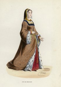 Anne De Bretagne (farget gravering) av European School