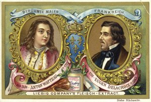 Antoine Watteau og Eugene Delacroix, franske artister av European School
