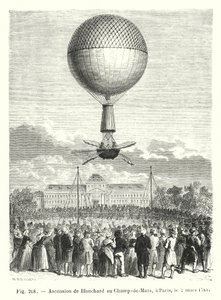 Oppstigning av Blanchard til Champ-de-Mars, i Paris, 2. mars 1784 av European School