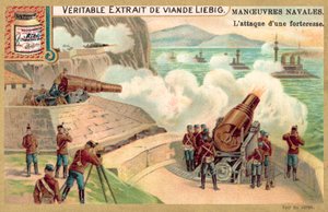 Angrep på en kystfestning (chromolitho) av European School