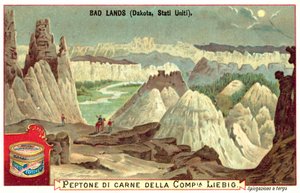 Badlands, South Dakota, USA (chromolitho) av European School