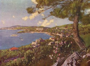 Beaulieu, generell utsikt (fargelitografi) av European School