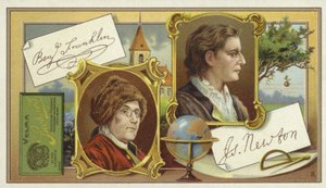 Benjamin Franklin og Isaac Newton av European School