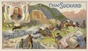 Boere angriper et britisk pansret tog, Chieveley, Sør-Afrika, Boer War, 15. oktober 1899 av European School