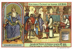 Charlemagne, kongen av frankerne, besøker en skole, 800 av European School