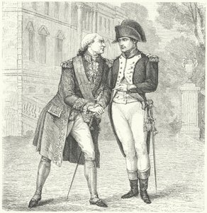 Charles IV av Spania med Napoleon (gravering) av European School