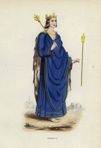 Charles VI (farget gravering) av European School