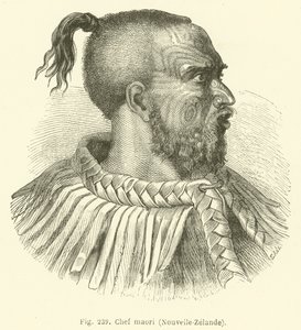 Maori-sjef, New Zealand (gravering) av European School