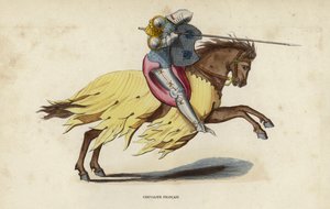 Chevalier Francais (farget gravering) av European School