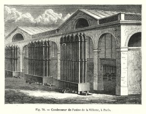 Kondensator fra Villette-fabrikken, i Paris (gravering) av European School