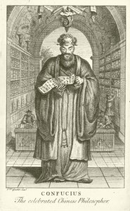 Confucius, den berømte kinesiske filosofen (gravering) av European School