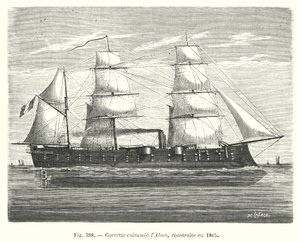 Panserkorvett the Alma, bygget i 1865 (gravering) av European School
