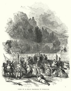 Dames de la Halle fortsetter til Versailles (gravering) av European School