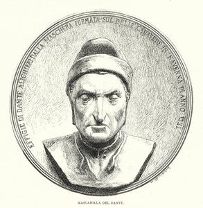 Dødsmaske til Dante Alighieri, middelaldersk italiensk poet (bilde) av European School