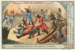 Turennes død, Liebig-kort, tidlig på 1900-tallet (kromo) av European School