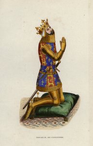 Edward III, konge av England (farget gravering) av European School