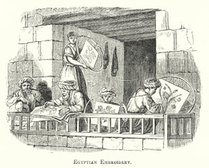 Egyptisk broderi (gravering) av European School