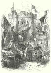 Inntreden av Filip den dristige, hertugen av Burgund, i Antwerpen (gravering) av European School