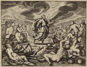 Esekiel i Valley of Dry Bones (gravering) av European School