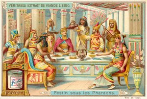 Fest under faraoene i det gamle Egypt (chromolitho) av European School