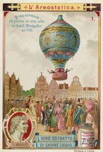 Første ubundne flytur av Montgolfier Brothers varmluftsballong, 1783 av European School