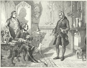 Frederick den store av Preussen med poeten Christian Furchtegott Gellert av European School