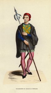Charles Le Temeraires Halberdier (farget gravering) av European School