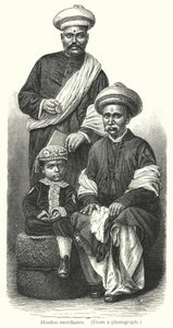Hindoo-kjøpmenn (gravering) av European School