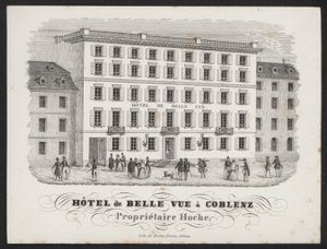 Hotel De Belle Vue, Coblenz (gravering) av European School