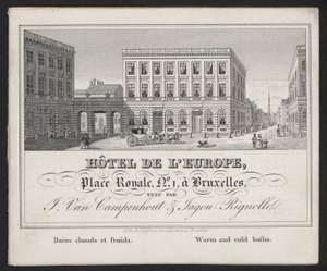 Hotel De L?Europe, Bruxelles, J Van Campenhout og Jagou Rignolle av European School