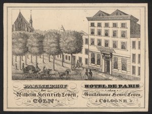 Hotel Trade Card (gravering) av European School