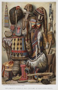 Redskaper, fartøy og kostyme til Northern Races (chromolitho) av European School