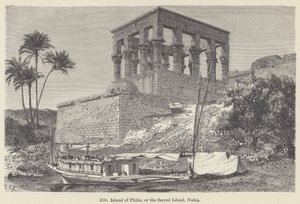 Island of Philae, eller den hellige øya, Nubia (gravering) av European School