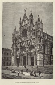 Italia - Fasade av katedralen i Siena av European School