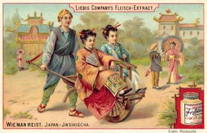 Japansk rickshaw (chromolitho) av European School