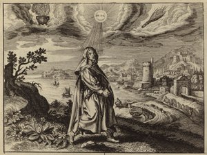 Jeremia beklager Jerusalems ruin (gravering) av European School
